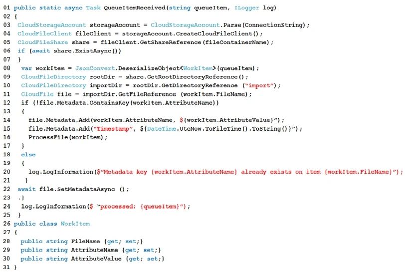 Exam AZ-202: Question 7 - Image 1