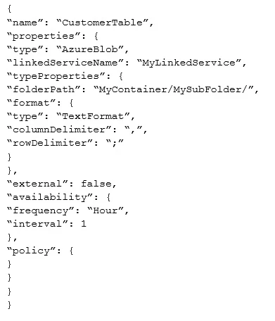 Exam 70-776: Question 5 - Image 1