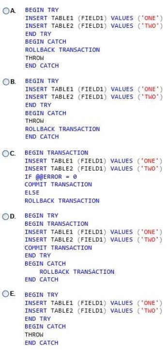 Exam 70-465: Question 6 - Image 1